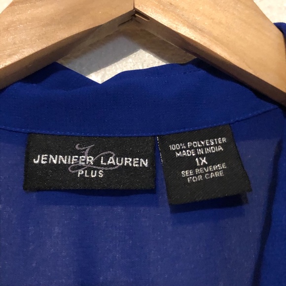 Sheer Blue Button Down Tank Top - Picture 3 of 3